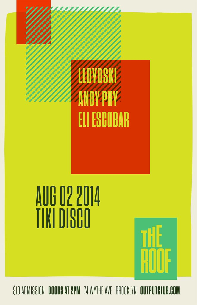 Tiki Disco on The Roof with Lloydski/ Andy Pry/ Eli Escobar - Flyer front
