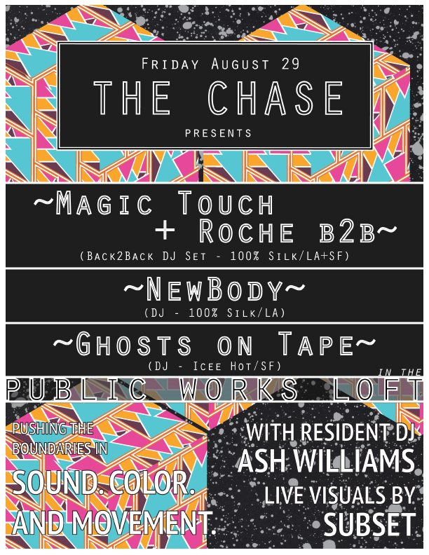 The Chase with Magic Touch Roche, Newbody, Ghosts on Tape and Ash Williams - Flyer front