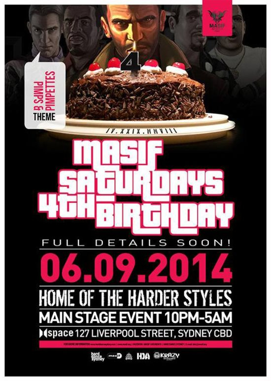 Masif Saturdays 4th Birthday! at Space, Sydney