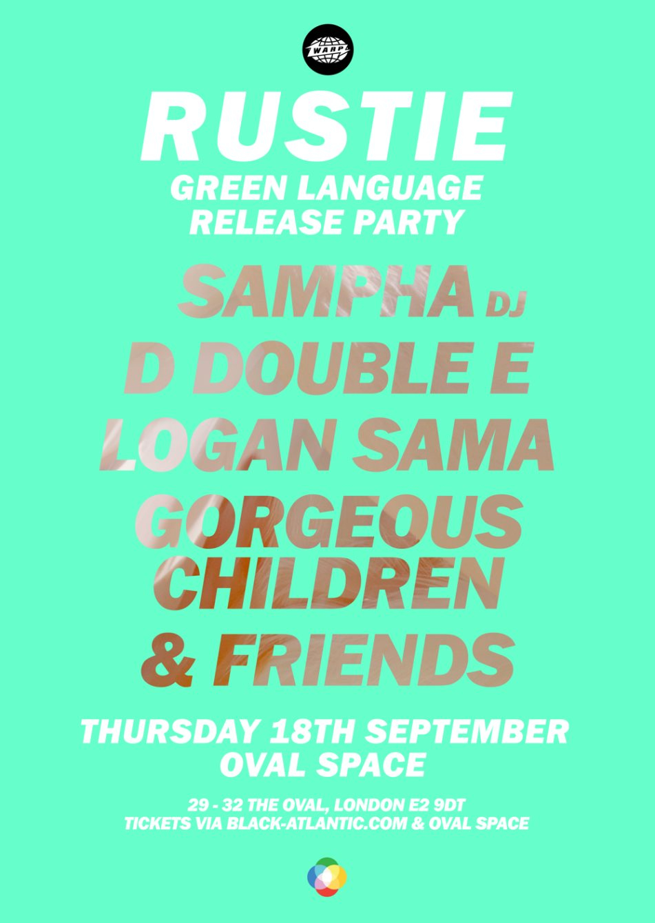 Rustie 'Green Language' Album Launch Party - Flyer front