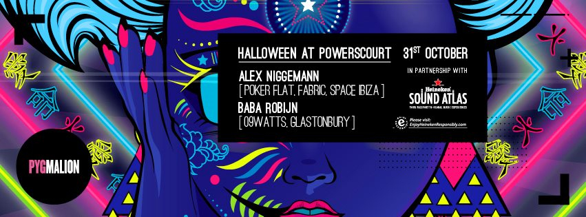 Halloween at Powerscourt with Alex Niggemann (Aeon, Poker Flat), Baba Robijn - Flyer front