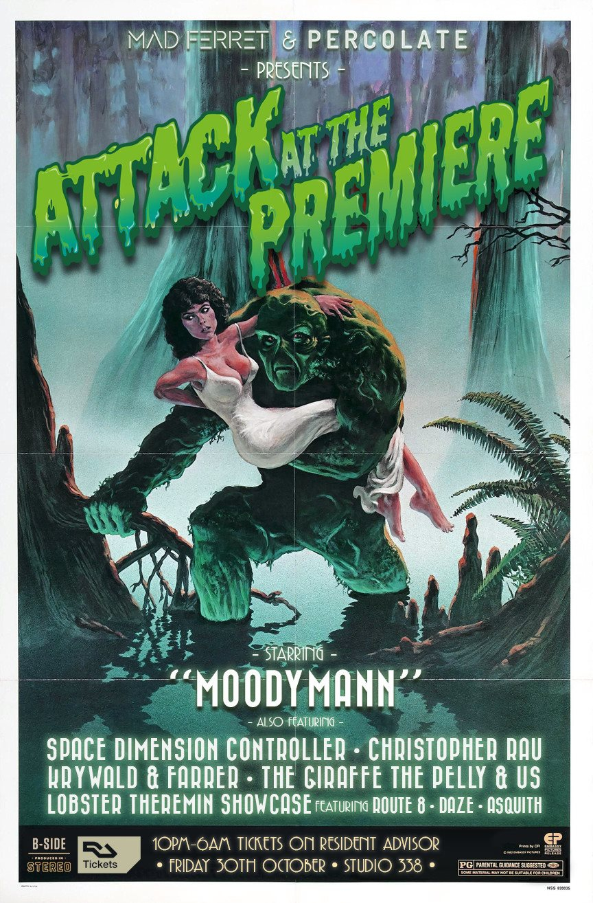 Percolate presents: Attack At The Premiere Starring Moodymann - Flyer front