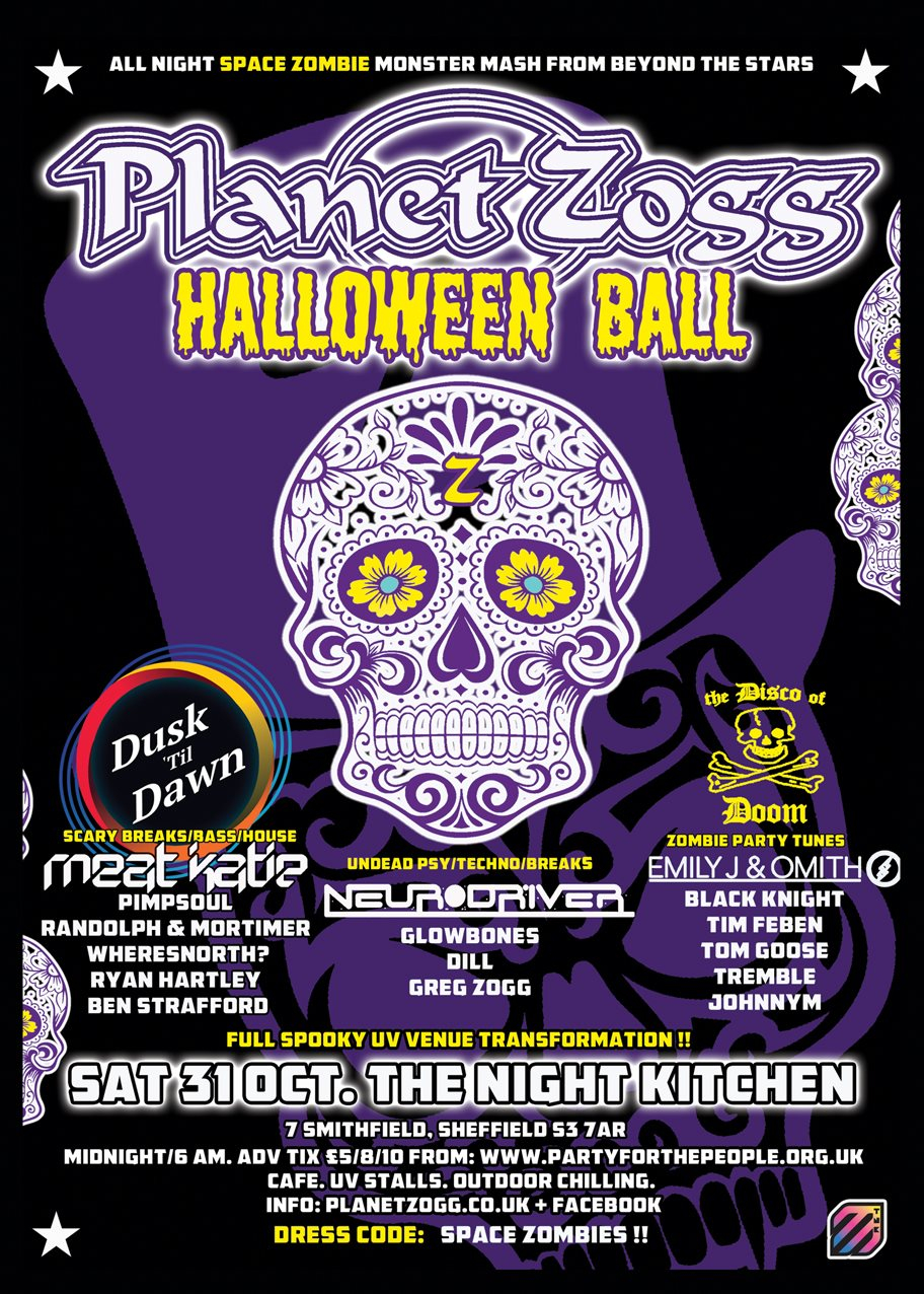 Planet Zogg Halloween Ball - Flyer back