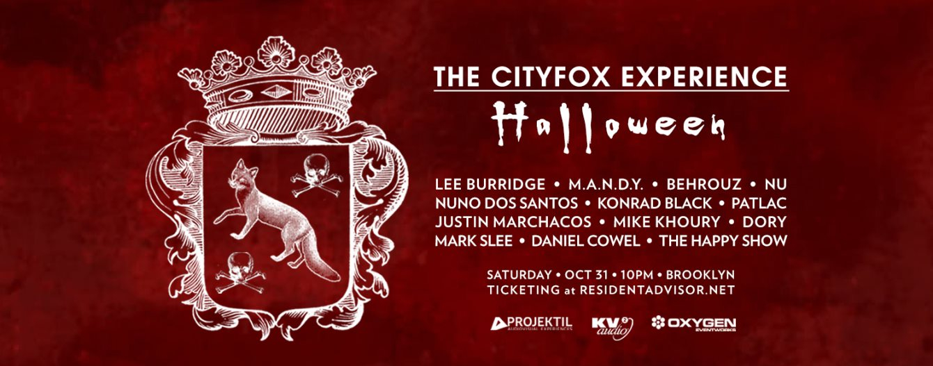 The Cityfox Halloween Experience with Lee Burridge, M.A.N.D.Y., Behrouz, NU & More - Flyer front