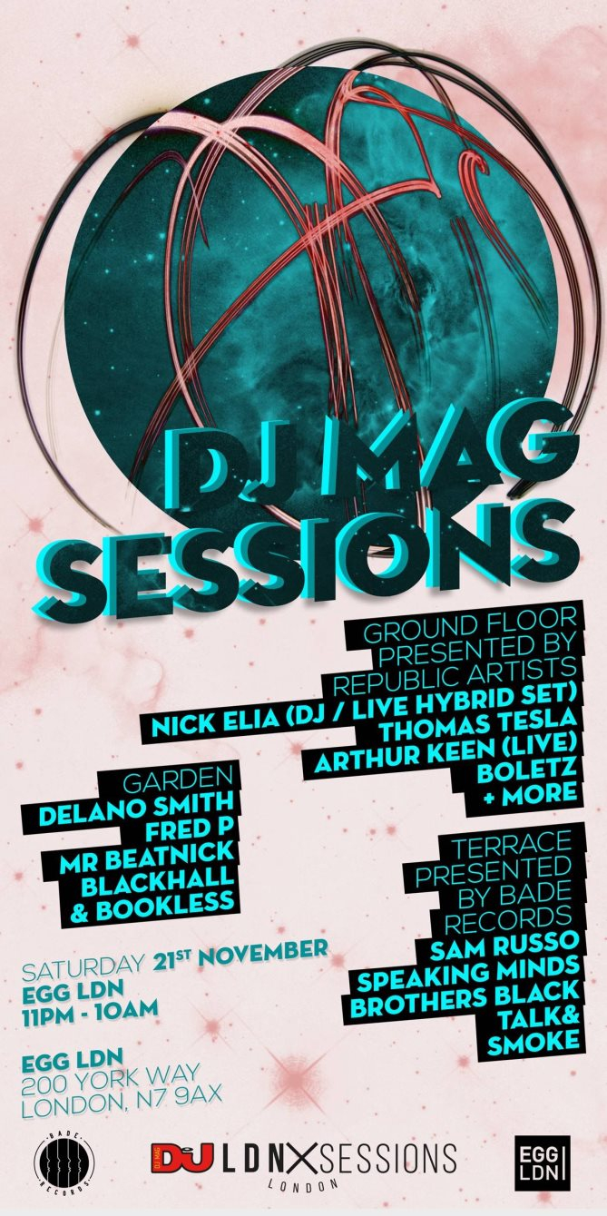 DJ Mag Sessions: Fred P, Delano Smith, Mr Beatnick, Bade Records - Flyer front