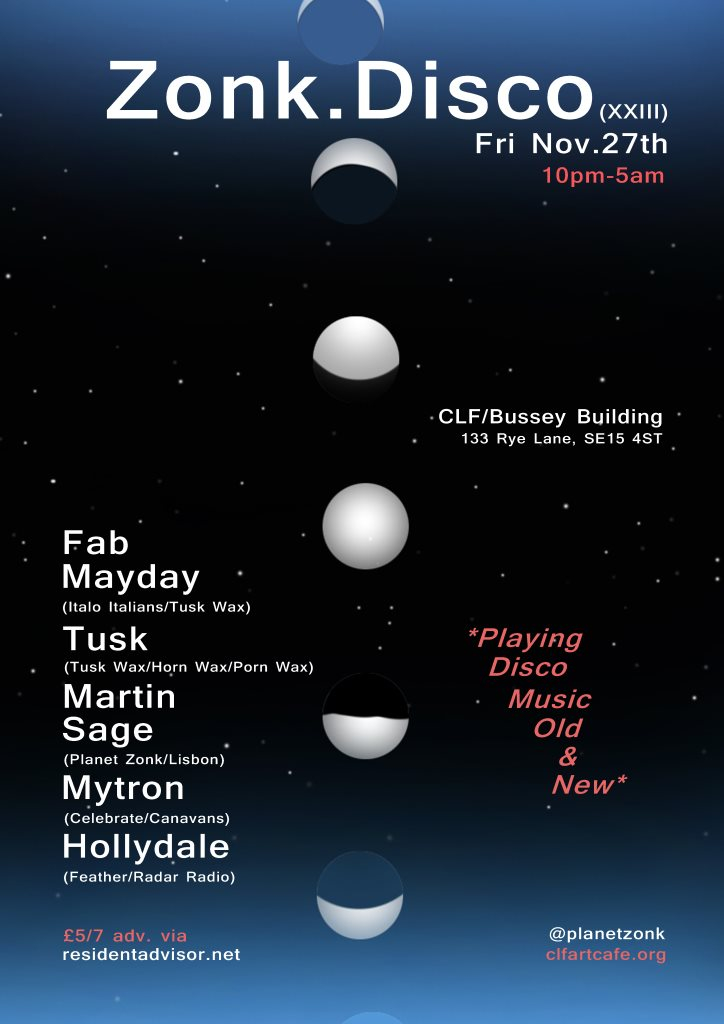 Zonk Disco with Fab Mayday, Tusk, Martin Sage - More - Flyer front