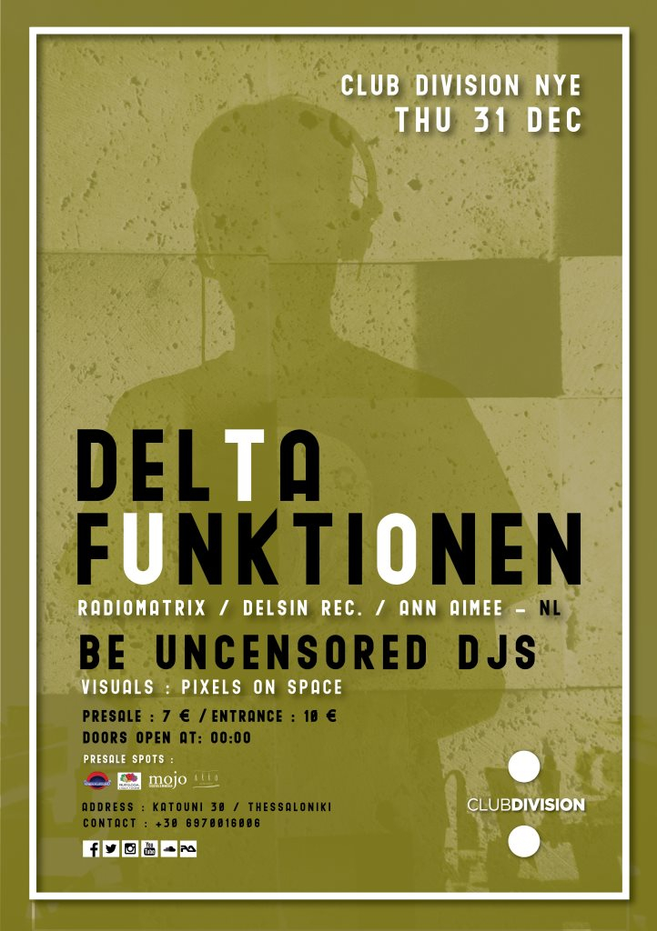 Club Division NYE with Delta Funktionen - Flyer front