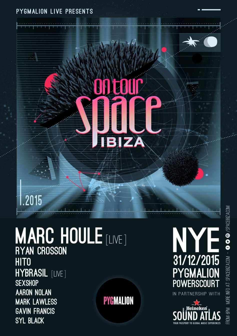 Pygmalion Live: Space Ibiza on Tour with Marc Houle (Live), Ryan Crosson, Hito, Hybrasil (Live) - Flyer back