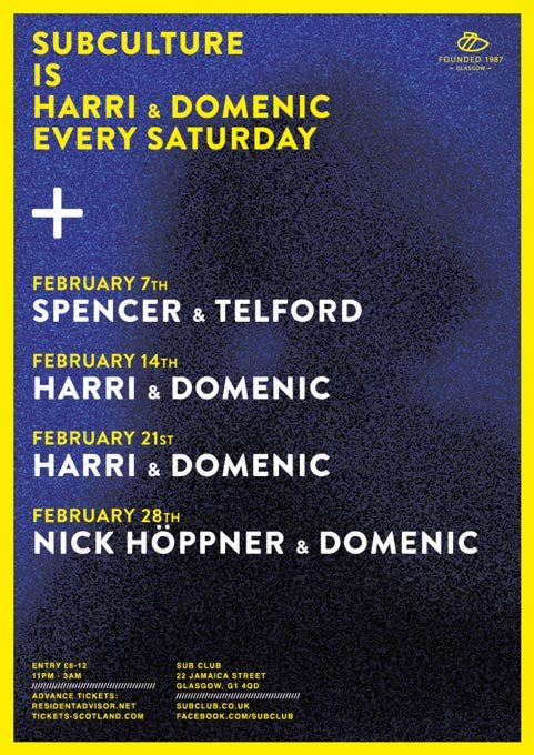 Subculture with Harri & Domenic - Flyer front
