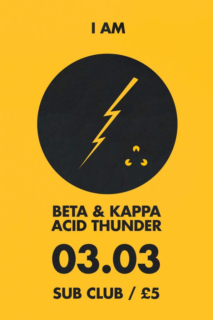 The i AM presents: Beta & Kappa's Acid Thunder - Flyer front