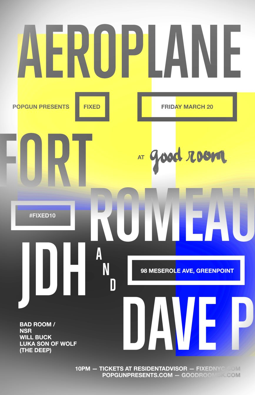Fixed with Aeroplane and Fort Romeau - Flyer front