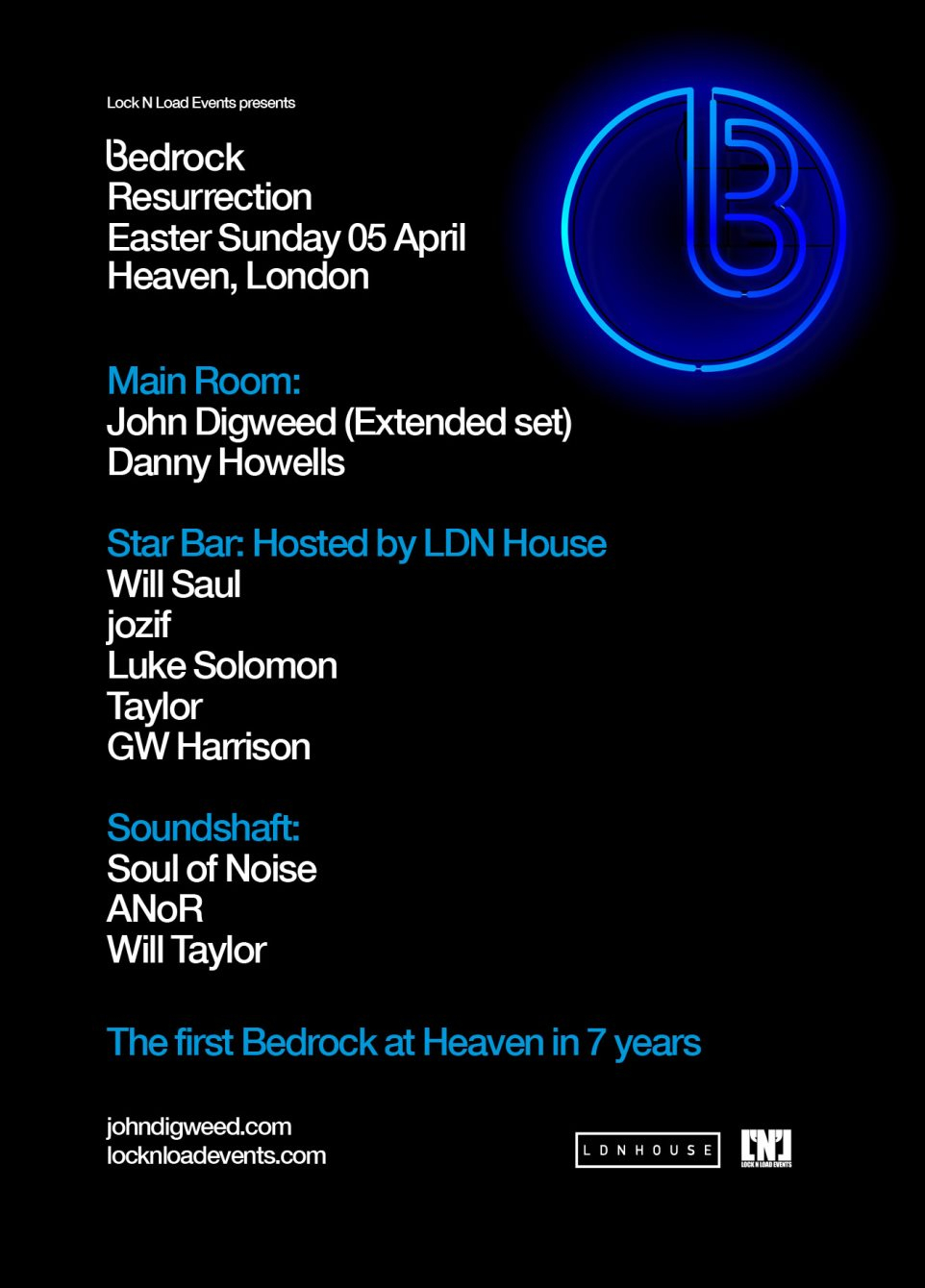 Bedrock Resurrection with John Digweed + Special Guests - Flyer back