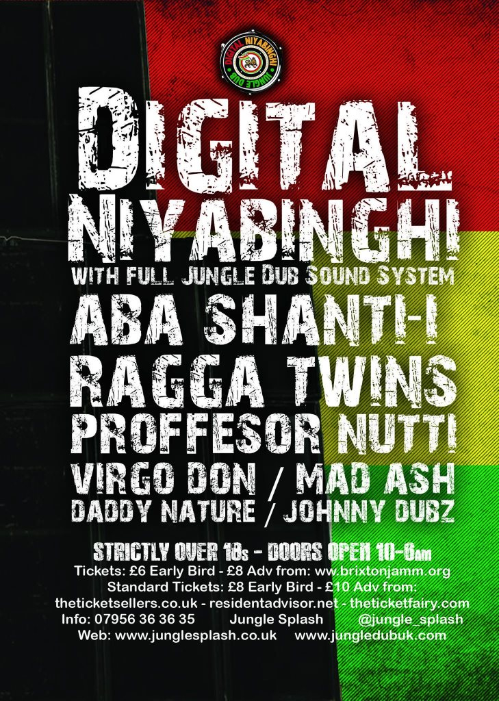 Aba Shanti-I Meets Digital Niyabinghi Jungle Dub Sound System - Flyer back