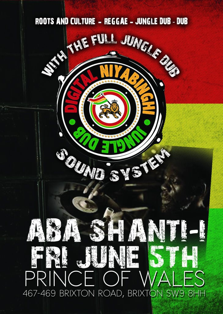 Aba Shanti-I Meets Digital Niyabinghi Jungle Dub Sound System - Flyer front