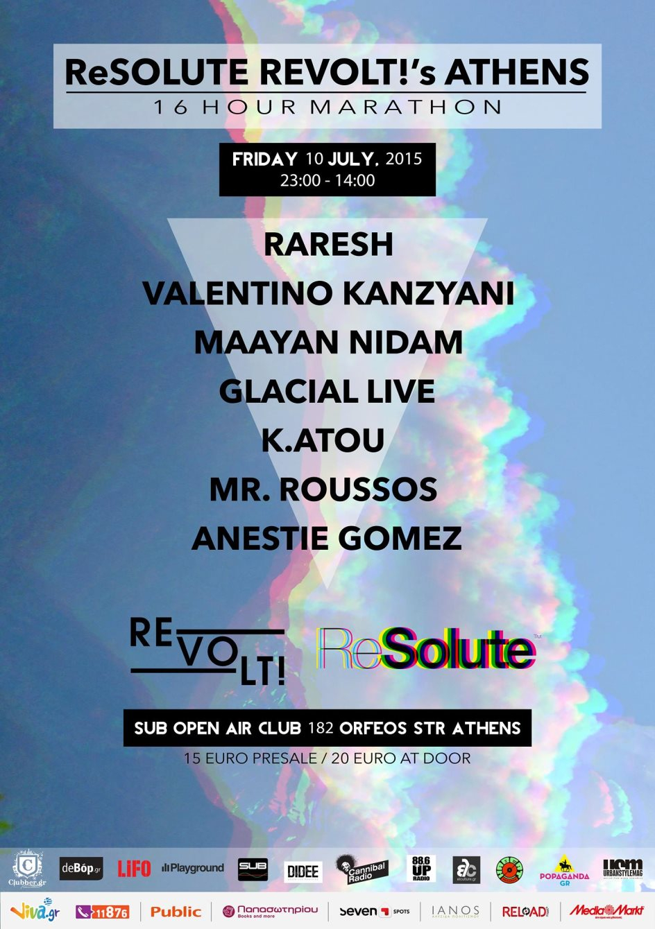 Resolute Revolt!'s Athens 16-Hour Party Feat. Raresh - Flyer front