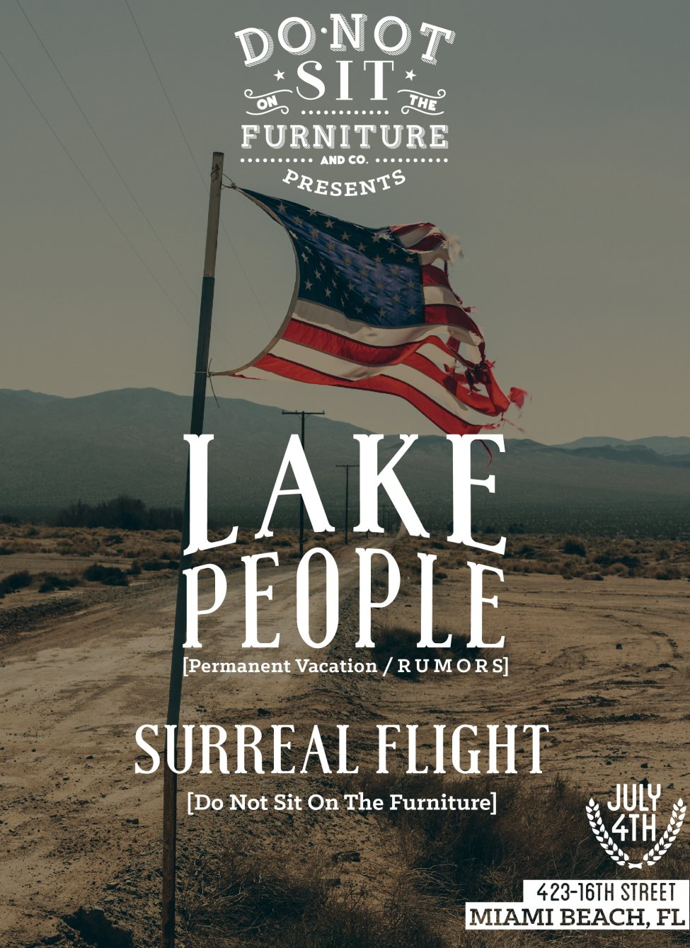 4th of July with Lake People - Flyer front