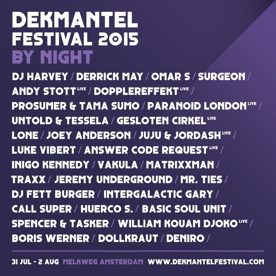 Dekmantel Festival 2015 - Day 3 - Flyer back