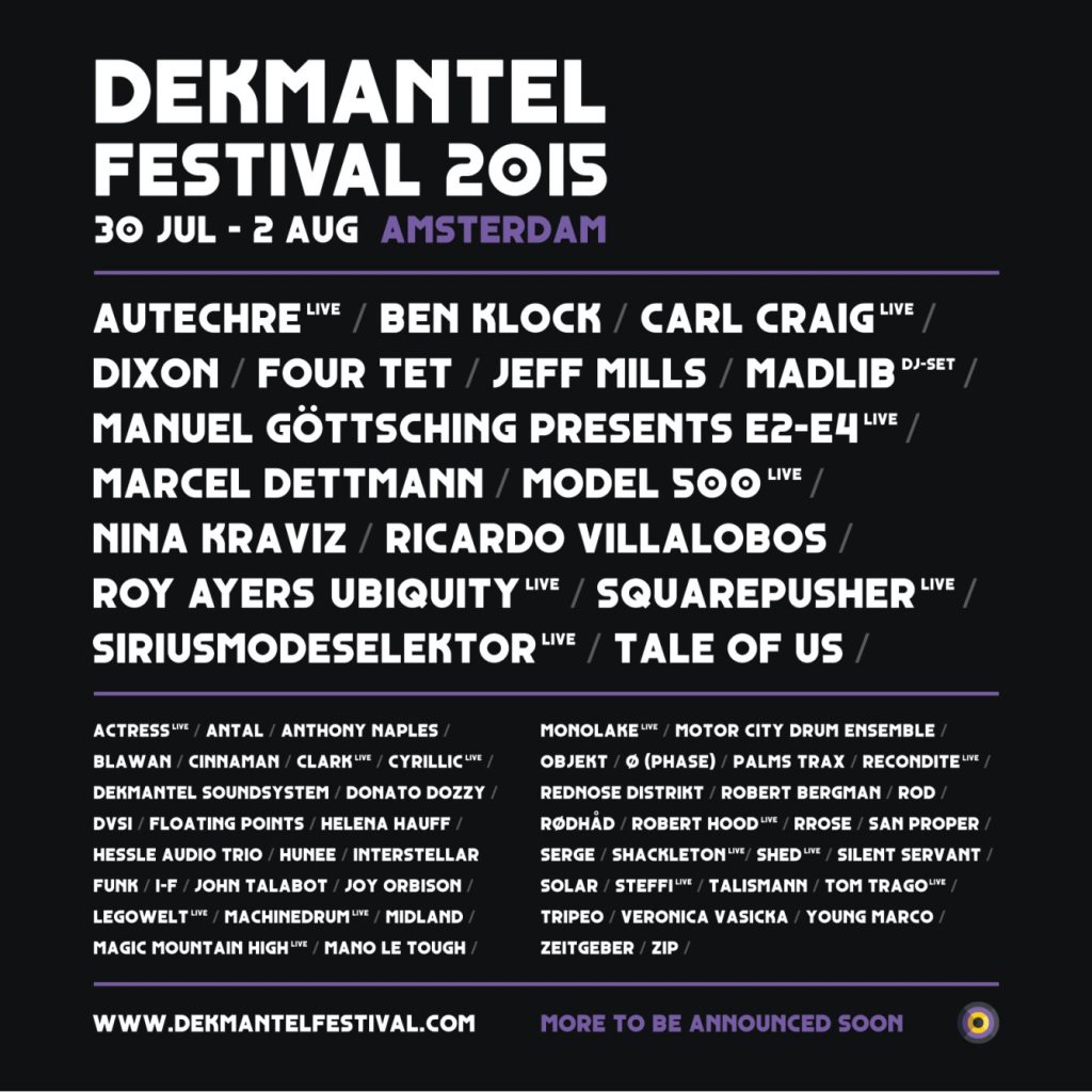 Dekmantel Festival 2015 - Day 3 - Flyer front