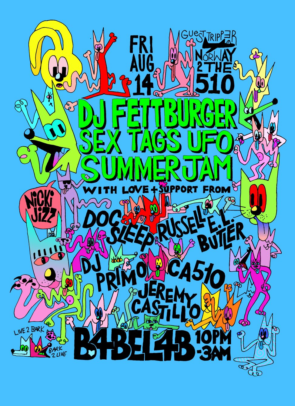 DJ Fettburger SEX Tags UFO Summer JAM - Flyer front