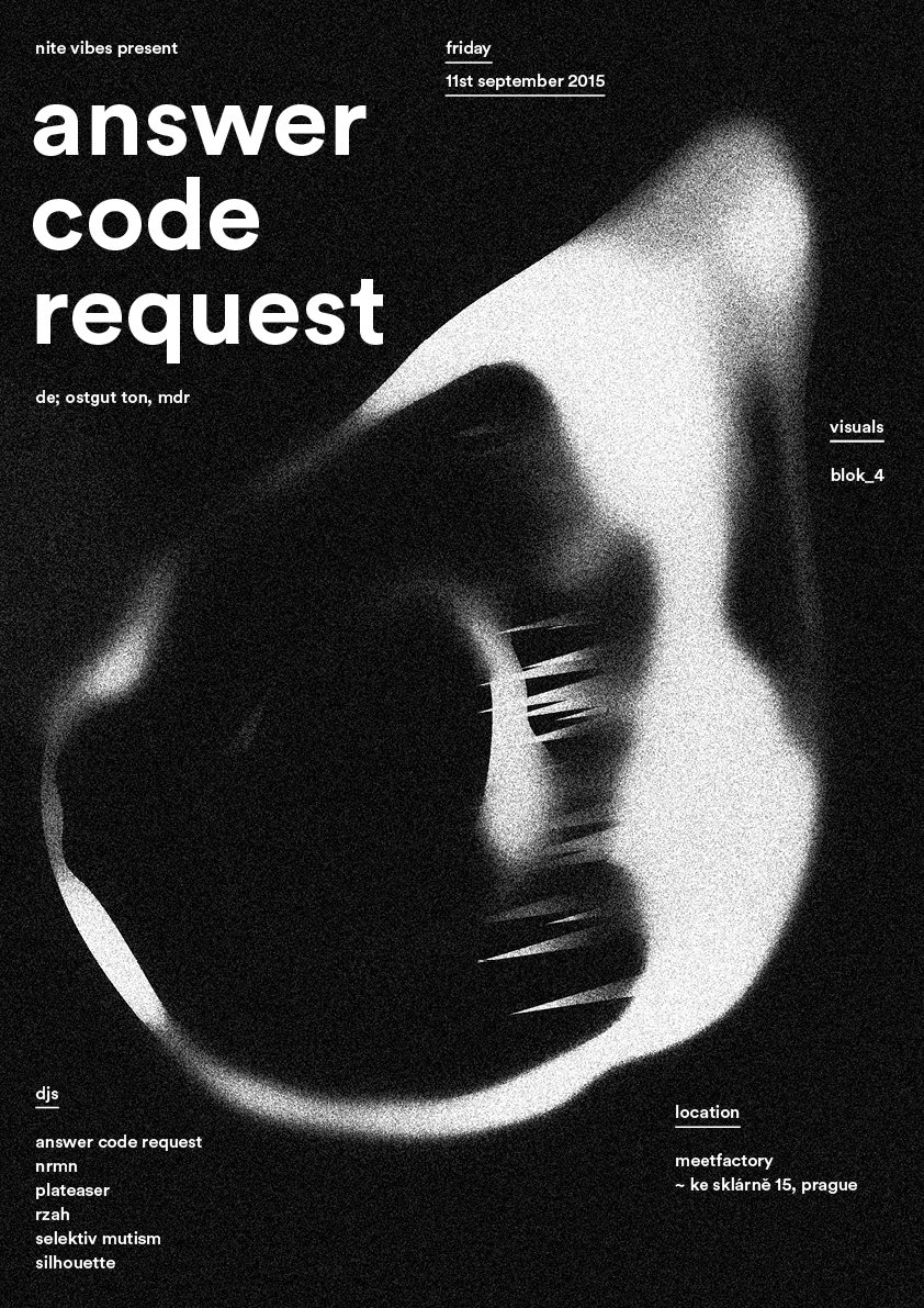 Nite with Answer Code Request - Flyer front