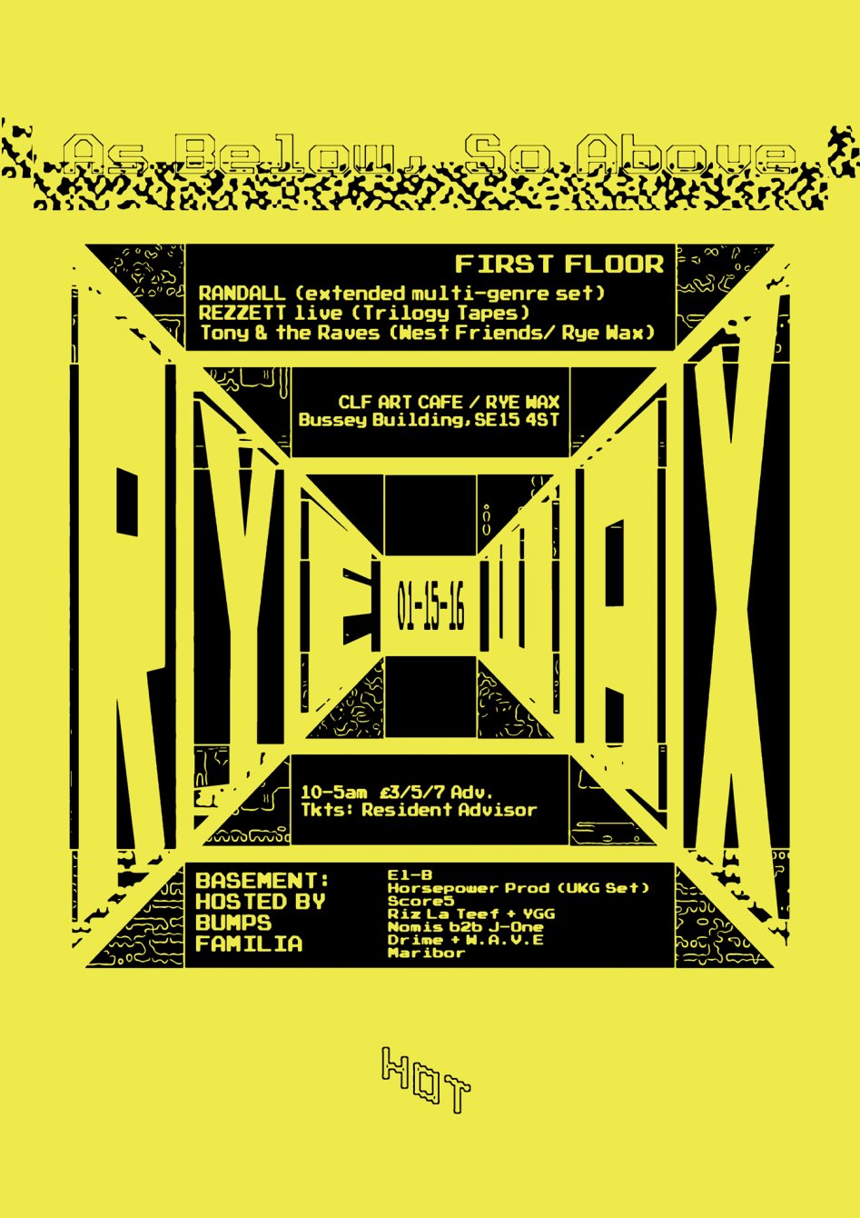 As Below, So Above with Randall & Rezzett - Flyer front