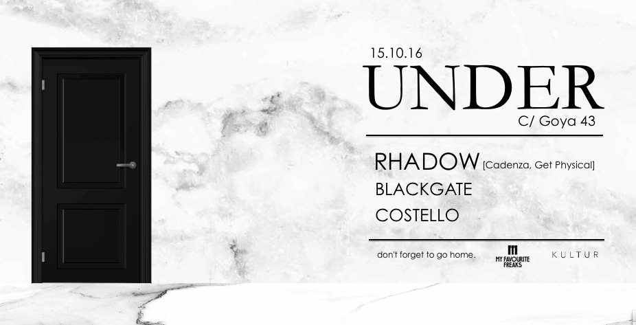 Under presents: Rhadow - Flyer front