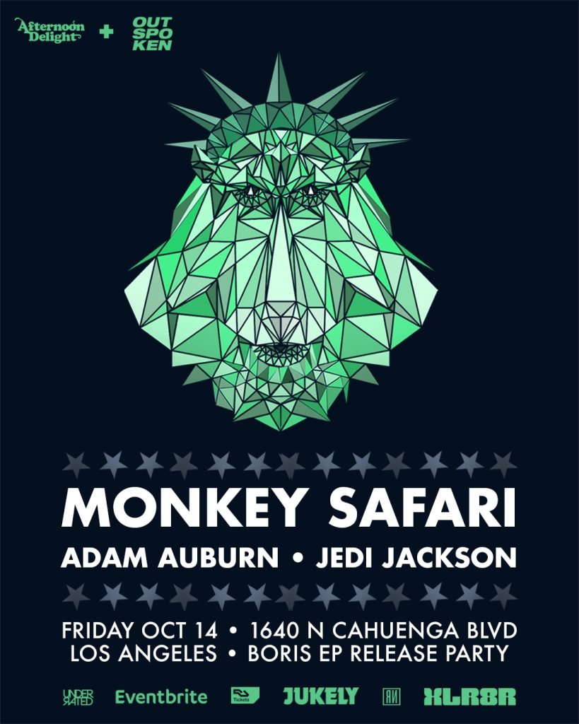 Monkey Safari presented by Afternoon Delight & Outspoken - Flyer front