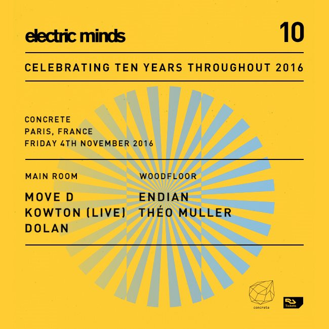 Concrete [Electric Minds]: Move D, Kowton Live, Endian, Dolan, Theo Muller - Flyer front