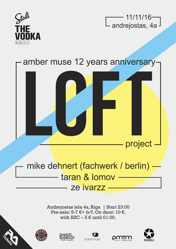 Amber Muse 12 Anniversary at Loft Project - Flyer front