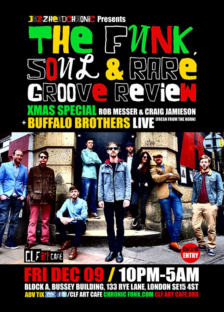 The Funk, Soul & Rare Groove Review Xmas Special w Buffalo Brothers - Flyer front