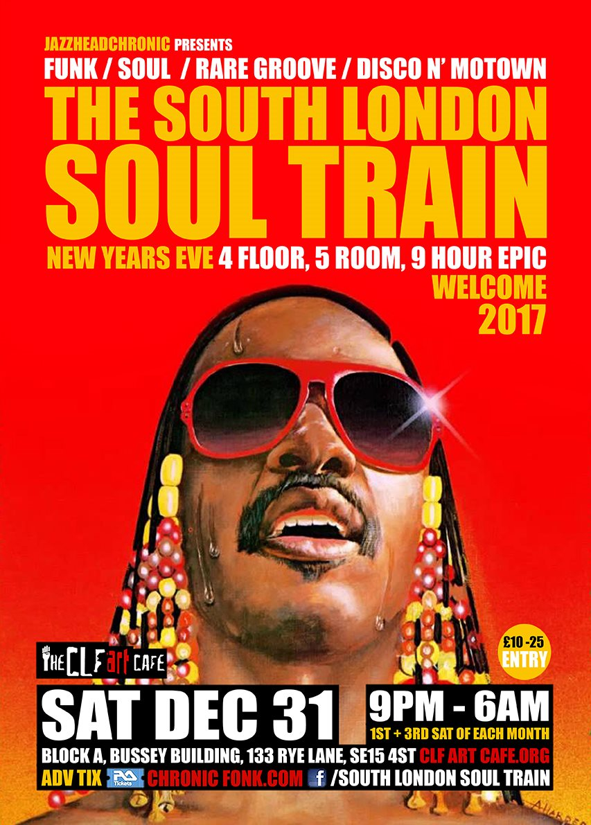 The South London Soul Train New Year's Eve - Flyer front