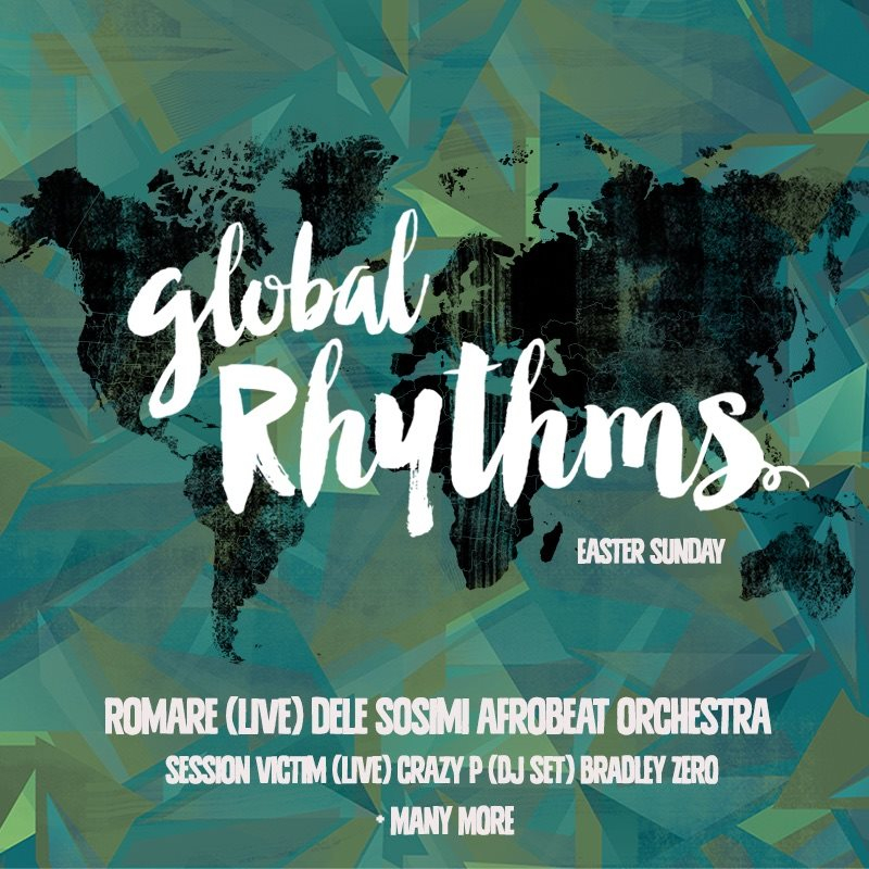Global Rhythms Easter Sunday with Romare Live - Flyer front