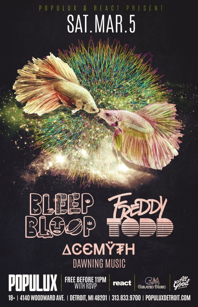 Bleep Bloop – Freddy Todd - Flyer front