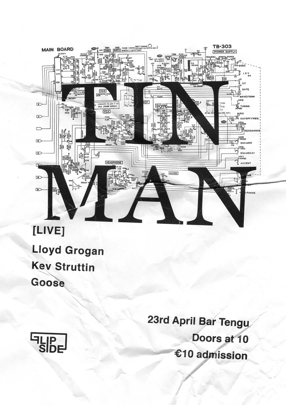 Flipside: Tin Man (Live) - Flyer front