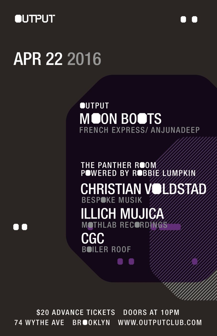Moon Boots/ Metro Area and Christian Voldstad/ Illich Mujica/ CGC in The Panther Room - Flyer front