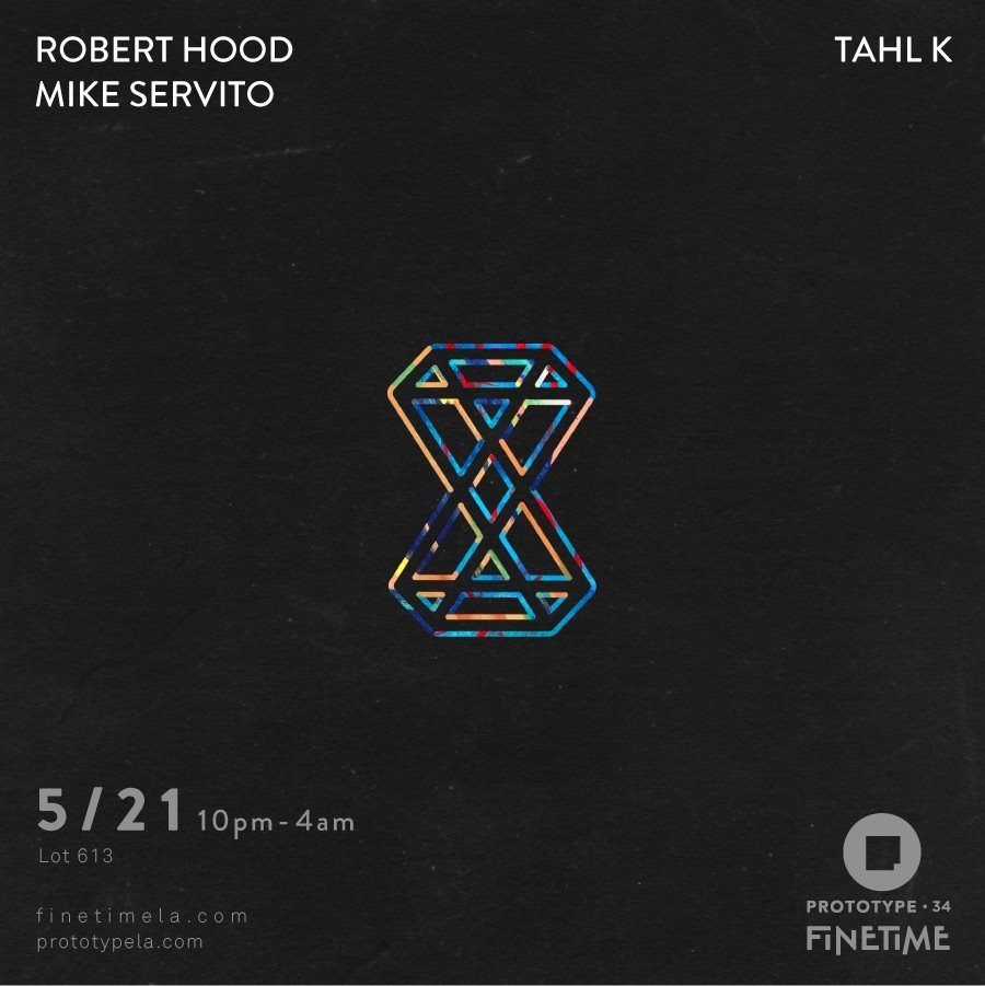 Prototype 034: Fine Time with Robert Hood, Mike Servito and Tahl K - Flyer front