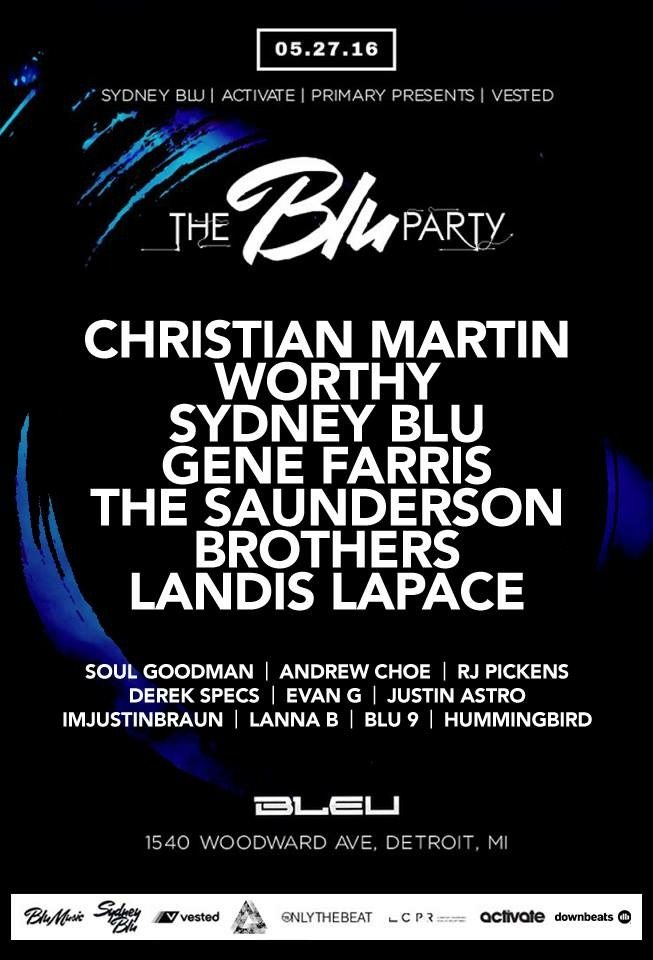 The Blu Party: Detroit - Flyer front