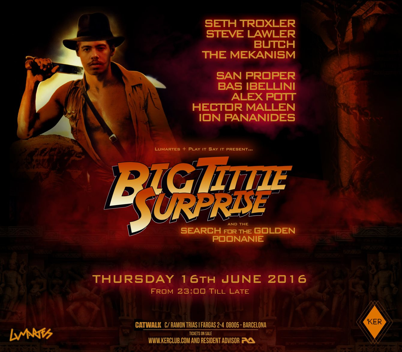 Seth Troxler presents Big Tittie Surprise (w/ Lumartes & Play It Say It) - Flyer front