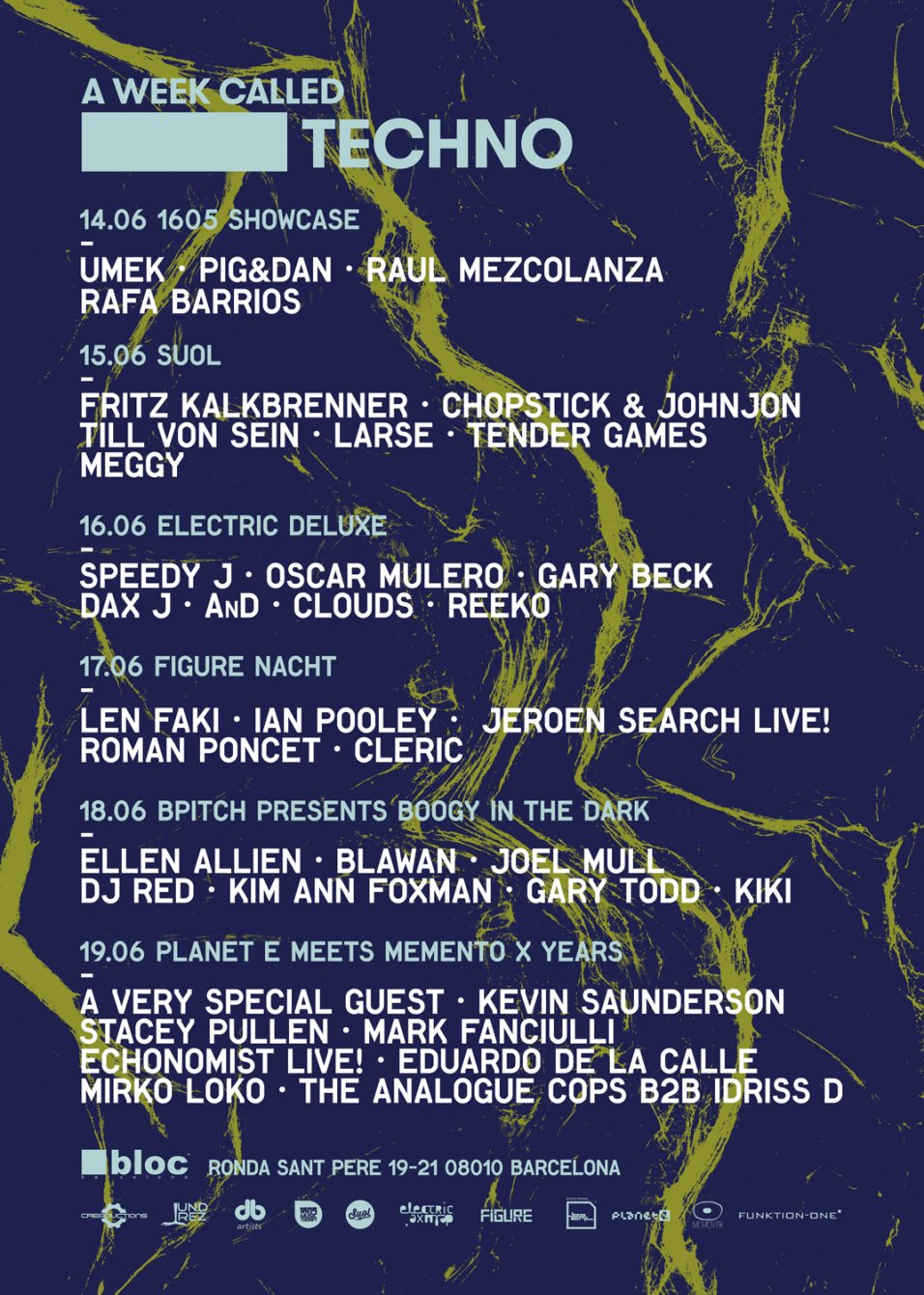 A Week Called Techno Feat. Figure Nacht with Len Faki & More - Flyer back