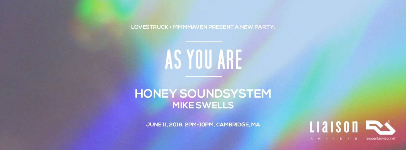 As You Are with Honey Soundsystem + Mike Swells - Flyer front