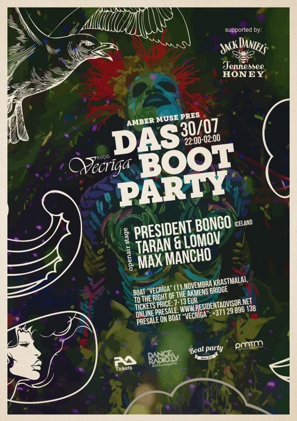 Amber Muse's Das Boot with President Bongo - Flyer front