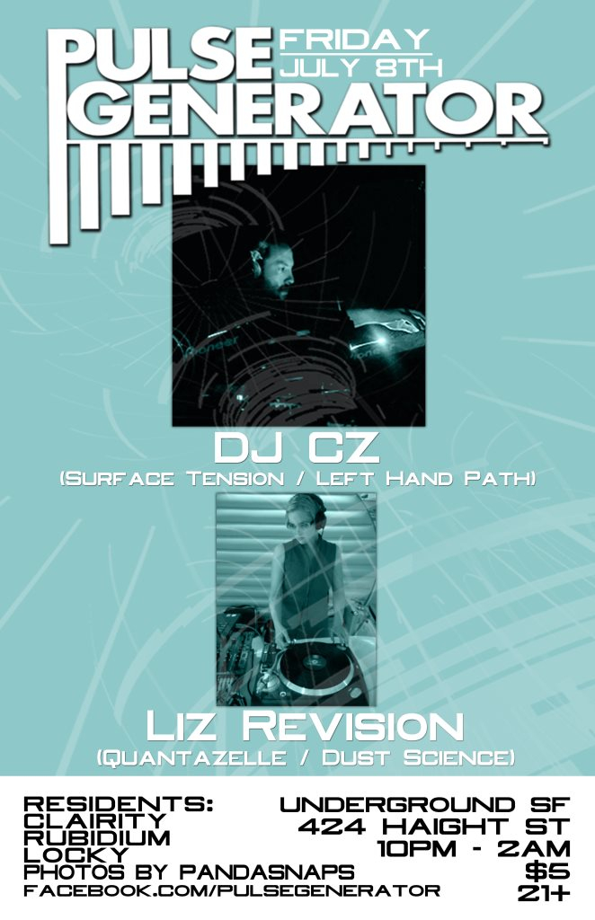 Pulse Generator Feat. DJ CZ & Liz Revision - Flyer front
