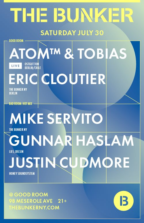 The Bunker with Atom™ & Tobias, Eric Cloutier, Mike Servito, Gunnar Haslam, Justin Cudmore - Flyer back