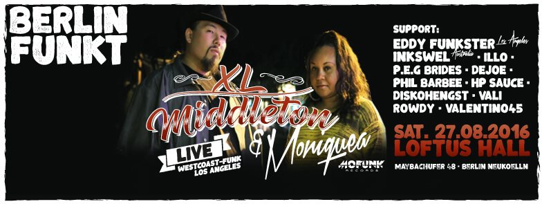 XL Middleton, Moniquea & Eddie Funkster 'West Coast Funk Live` - Flyer front