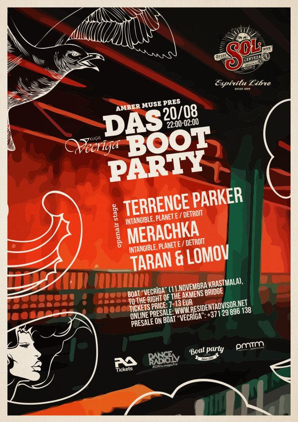 Amber Muse's Das Boot with Terrence Parker & Merachka - Flyer front