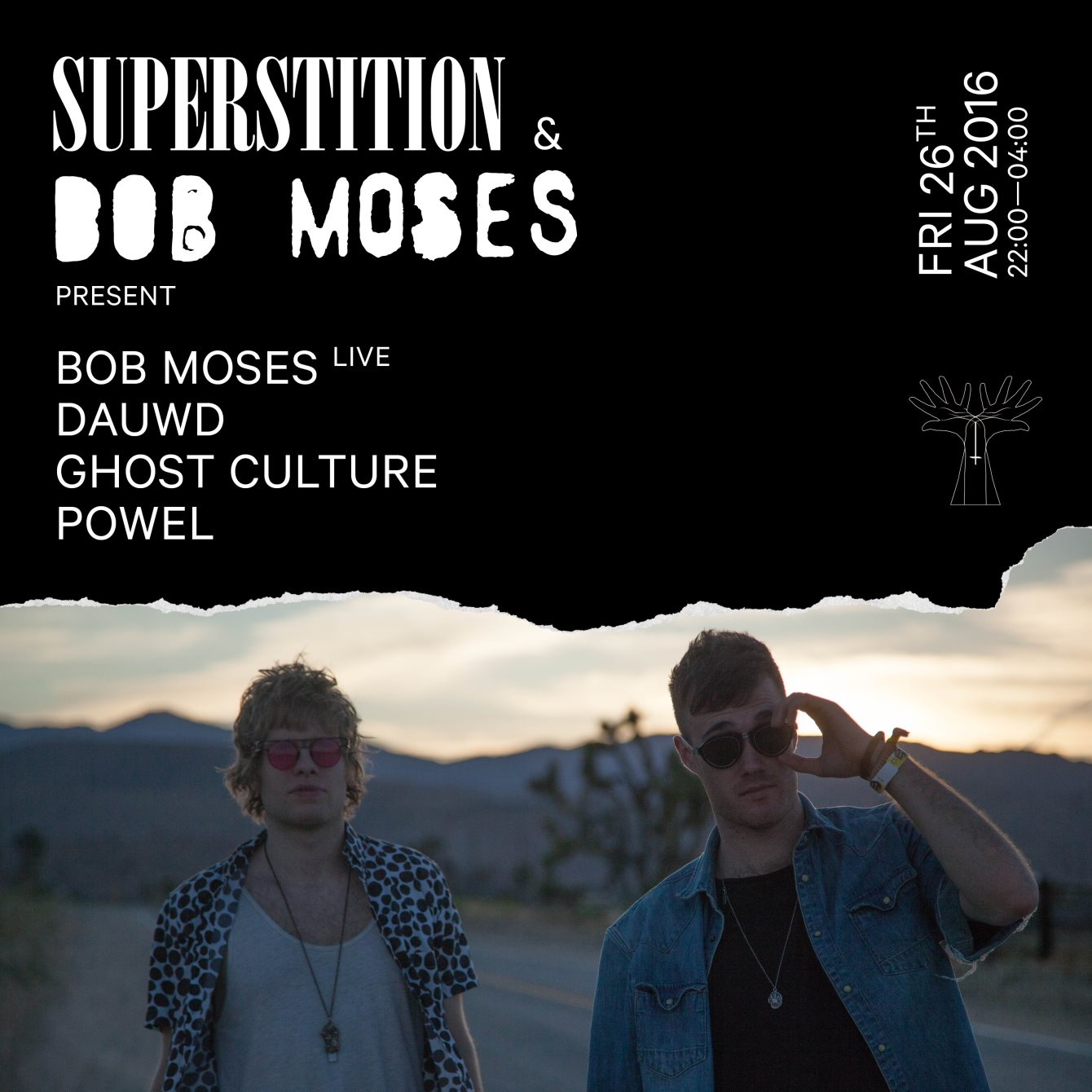 Superstition & Bob Moses presents Never Enough Launch Party - Flyer front