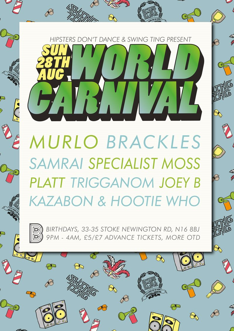 HDD x Swing Ting present World Carnival 2016 - Flyer front