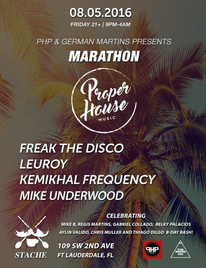 Marathon Proper House Music At Bar Stache Miami