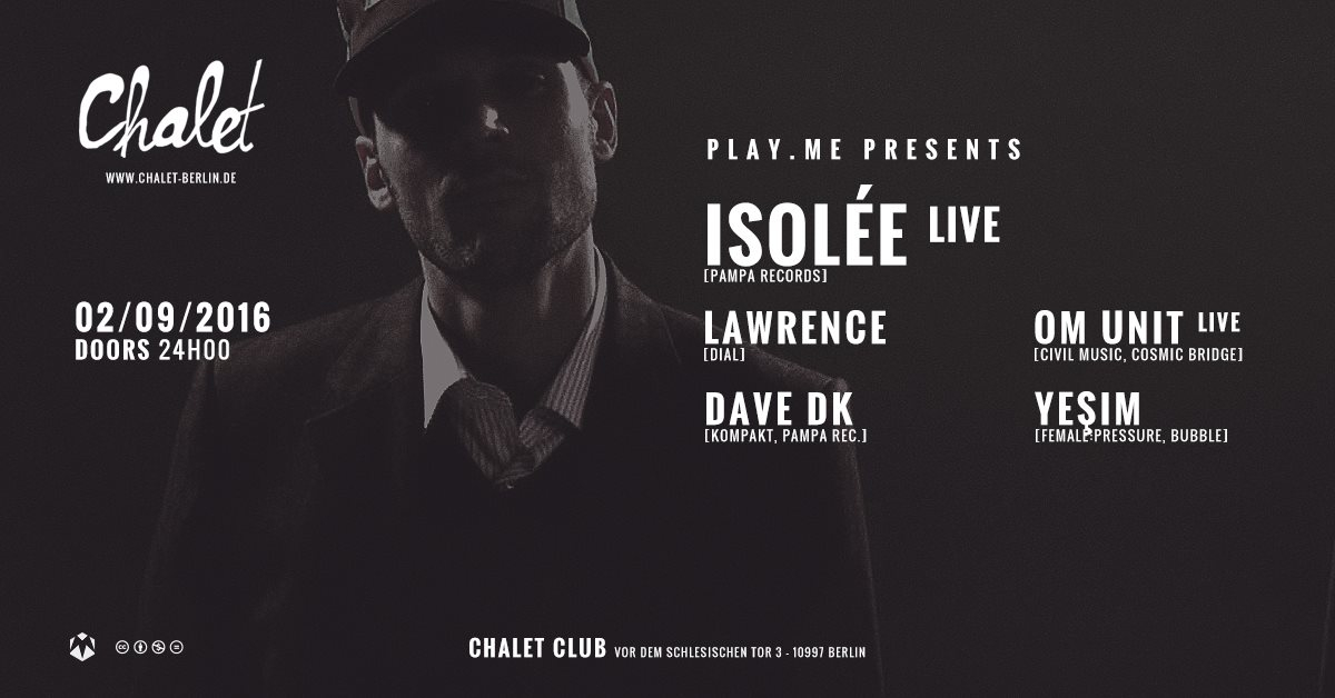 Play.ME with Isolée, Lawrence, Om Unit & More - Flyer front