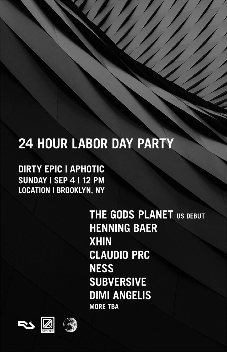 Dirty Epic and Aphotic Labor Day 24 Hours - Flyer front